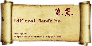 Mátrai Renáta névjegykártya